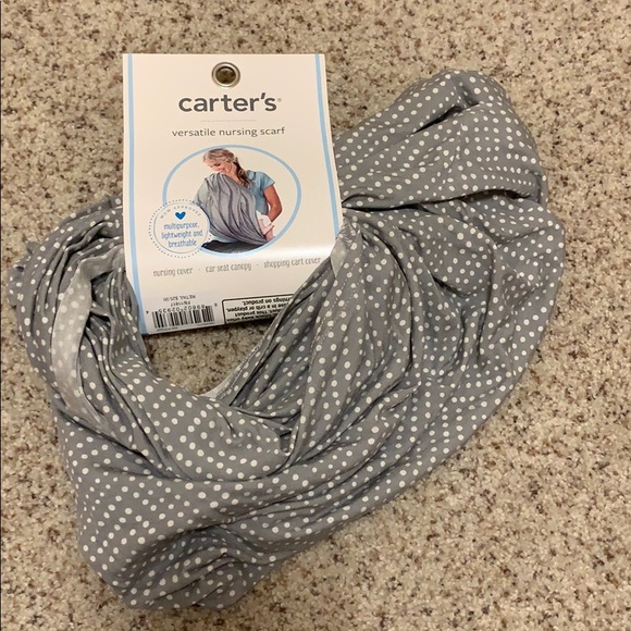 Carter's Accessories - Carter’s Polka Dot Gray Nursing Scarf